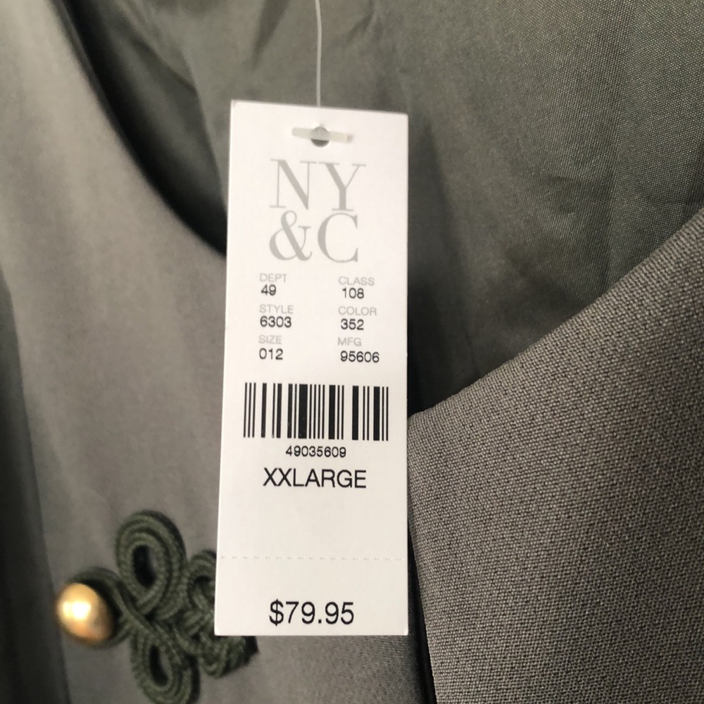 NWT stylish blazer green from NY n Co Soho size XXL - Picture 3 of 7